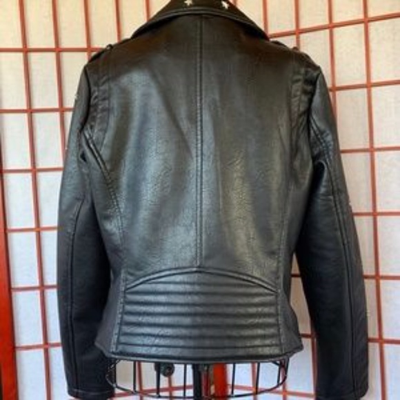 Stunning VIGOSS Faux Leather Embellished Moto NWOT - Picture 4 of 8